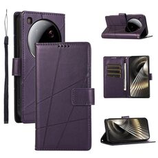 Per Xiaomi 15 Ultra PU Custodia per telefono in vera pelle con trama in rilievo (viola)