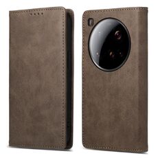 Per Xiaomi 15 Ultra Business Custodia per telefono in pelle magnetica RFID tinta unita (marrone)
