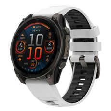 Per Garmin 26mm Kalebol Cinturino in silicone bicolore (bianco nero)