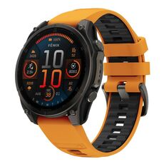 Per Garmin 26mm Kalebol Cinturino in silicone bicolore (arancione nero)