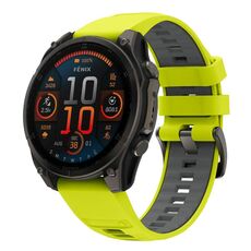 Per Garmin 26mm Kalebol Cinturino in silicone bicolore (grigio lime)