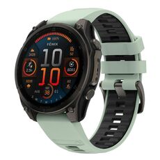 Per Garmin 22mm Kalebol Cinturino in silicone bicolore (verde menta nero)