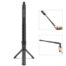 Per Insta360 X3 / X4 PULUZ Maniglia rotante Supporto per treppiede da tavolo 110 cm Selfie Stick Monopiede (Nero)
