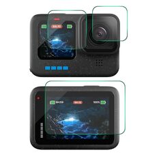 Per GoPro HERO12 Nero ENKAY Hat-Prince 9H 0.2mm Pellicola in vetro temperato per fotocamera anteriore e posteriore ad alto contenuto di allumina-silicio