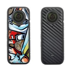 Sunnylife IST-TZ485 per DJI Insta360 X3 Fotocamera panoramica Protezione in PVC Raschietto Pellicola adesivi (Graffiti + Carbon Pattern Black)