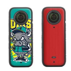Sunnylife IST-TZ485 per DJI Insta360 X3 Telecamera panoramica Pellicola raschietto per protezione in PVC Adesivi (Tori + Rosso spazzolato)