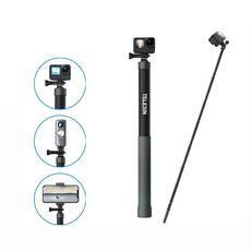 TELESIN 3M Monopiede Selfie Stick in Fibra di Carbonio con Vite 1/4 per Action Camera