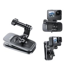 TELESIN Rotazione a 360 gradi Supporto magnetico per morsetto a clip per zaino per action camera