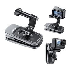 TELESIN Supporto per morsetto con clip per zaino con rotazione a 360 gradi per action camera