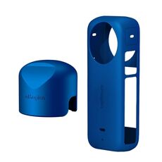 Per Insta360 X3 aMagisn Custodia protettiva in silicone per corpo, Stile: Corpo + Custodia per obiettivo (Blu)