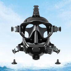 Sport acquatici Immersione Snorkeling Maschera Occhiali da nuoto per GoPro, Insta360, DJI e altre action camera (Nero)