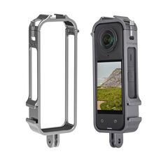 Per Insta360 X4 Sunnylife Gabbia protettiva in metallo con basi per pattini freddi e adattatore per treppiede (colore titanio)
