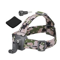 Sunnylife TD672 Fascia per la testa regolabile Vlog POV Cintura di montaggio per GoPro, Insta360, DJI Osmo Action e altre action cam (mimetica)