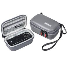 Custodia da trasporto per fotocamera Insta360 X4 STARTRC con moschettone e cinghia (grigio)