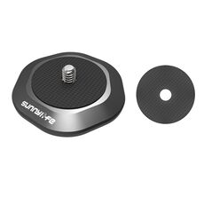 Sunnylife Base magnetica universale in metallo Adattatore da 1/4 di pollice Base girevole in lega di alluminio (Nero)
