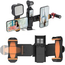 Per DJI OSMO Pocket 3 Sunnylife ZJ756 Supporto per morsetto doppio telefono espanso (nero)