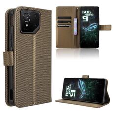 Per ASUS ROG Phone 9 / 9 Pro Custodia in pelle con texture a diamante (marrone)
