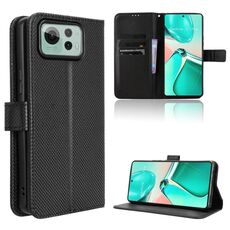 Per ASUS Zenfone 12 Ultra Custodia in pelle con texture a diamante (nero)