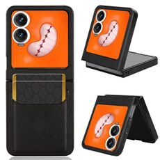 Per Tecno Phantom V Flip2 Litchi Texture Card Slots Back Cover Custodia per telefono (Nero)