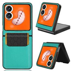 Per Tecno Phantom V Flip2 Litchi Texture Card Slots Back Cover Custodia per telefono (verde)