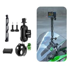 RUIGPRO Staffa per action camera con morsetto a granchio Supporto a testa sferica a 3 artigli con asta