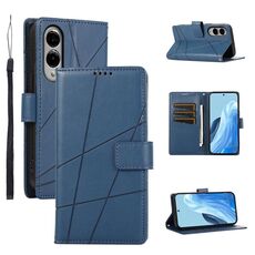 Per Samsung Galaxy S25 Edge 5G Custodia per telefono in vera pelle PU con trama in rilievo (blu)