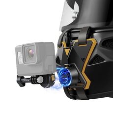 PULUZ Supporto magnetico per cinturino sottogola per casco moto a sgancio rapido (nero)