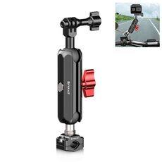 PULUZ Moto Retrovisore Piccolo Morsetto Magic Arm Supporto per Asta (Nero)