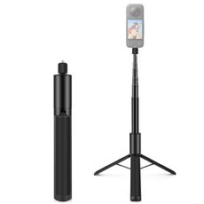 PULUZ 1.22m Bastone Selfie Invisibile Retrattile con Treppiede per Insta360 X4 / X3 (Nero)