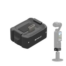 Per DJI OSMO Pocket 3 PULUZ USB-C / Type-C Dock Base di ricarica da tavolo Staffa in lega di alluminio (Nero)
