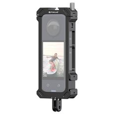 Per Insta360 X4 PULUZ Telaio protettivo per gabbia protettiva in metallo con base per scarpa fredda espansa e adattatore per treppiede (nero)