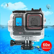 Per Insta360 Ace Pro PULUZ Custodia impermeabile subacquea da 60 m con adattatore di base e vite (trasparente)
