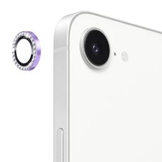 Per iPhone 16e ENKAY AR Antiriflesso Anello di Diamanti Individuale Obiettivo della Fotocamera Pellicola Completa in Vetro (Viola Chiaro)