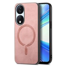 Per Honor X7b Retro Magsafe Custodia per telefono con cover posteriore in PU magnetica (rosa)