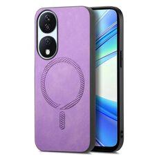 Per Honor X7b Retro Magsafe Custodia per telefono con cover posteriore in PU magnetica (viola)