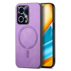 Per Honor 90 GT 5G Retro Magsafe Custodia per telefono con cover posteriore in PU magnetica (viola)