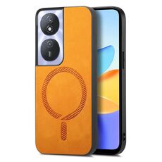 Per Honor Play 50 Plus 5G Retro Magsafe Custodia per telefono con retro magnetico in PU (giallo)