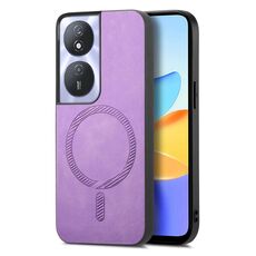 Per Honor Play 50 Plus 5G Retro Magsafe Custodia per telefono con cover posteriore in PU magnetica (viola)