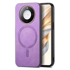 Per Honor X50 Retro Magsafe Custodia per telefono con cover posteriore in PU magnetica (viola)