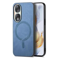 Per Honor 90 Retro Magsafe Custodia per telefono con cover posteriore in PU magnetica (blu)