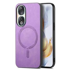 Per Honor 90 Retro Magsafe Custodia per telefono con cover posteriore in PU magnetica (viola)