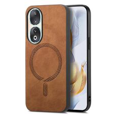 Per Honor 90 Retro Magsafe Custodia per telefono con cover posteriore in PU magnetica (marrone)