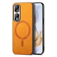 Per Honor 90 Pro 5G Retro Magsafe Custodia per telefono con cover posteriore in PU magnetica (giallo)