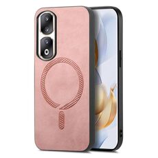 Per Honor 90 Pro 5G Retro Magsafe Custodia per telefono con cover posteriore in PU magnetica (rosa)
