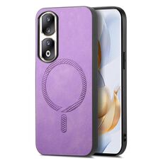 Per Honor 90 Pro 5G Retro Magsafe Custodia per telefono con cover posteriore in PU magnetica (viola)