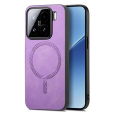 Per Xiaomi 15 Custodia per telefono con retro in PU Magsafe tinta unita (viola)