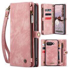 Per Google Pixel 9a CaseMe 008 Custodia in pelle multifunzionale staccabile (rosa)