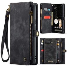 Per Google Pixel 9a CaseMe 008 Custodia in pelle multifunzionale staccabile (nero)