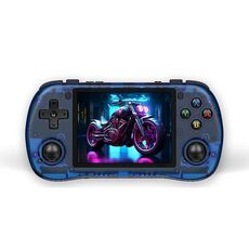 POWKIDDY X35H 3.5" Videogioco portatile con sensore Hall Joystick Console di gioco portatile 128G Blu Trasparente