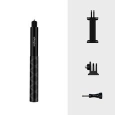 aMagisn Accessori per fotocamera sportiva con bastone selfie invisibile da 120 cm, specifica: asta+1/4 di giro 3 ganasce+vite+clip per telefono